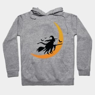 Halloween Witch on Flying Broomstick I Holidays Hoodie